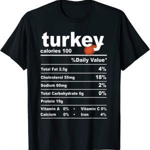 Turkey Nutritional Facts Thanksgiving Christmas Costume Classic Shirt