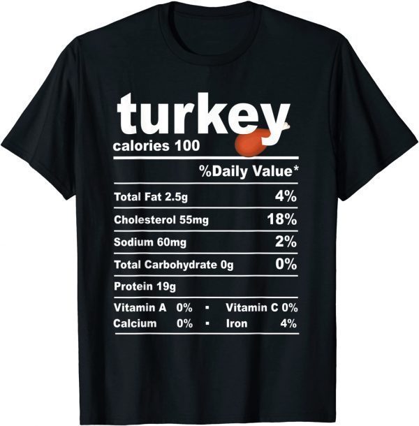 Turkey Nutritional Facts Thanksgiving Christmas Costume Classic Shirt