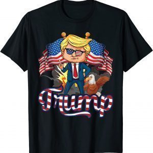 USA American Eagle Donald Trump American Flag T-Shirt