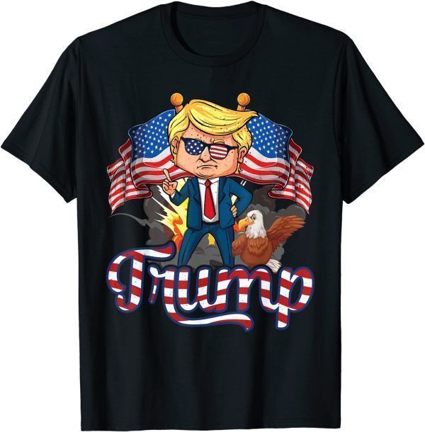 USA American Eagle Donald Trump American Flag T-Shirt