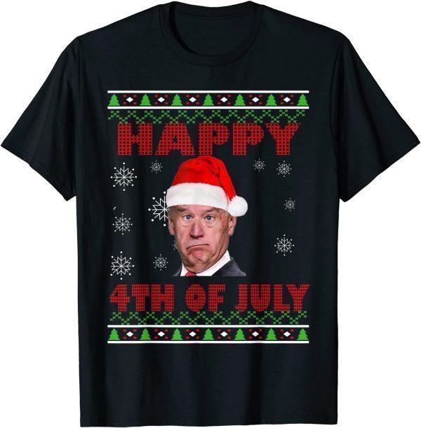 Ugly Christmas Joe Biden Happy 4th of July T-Shirt