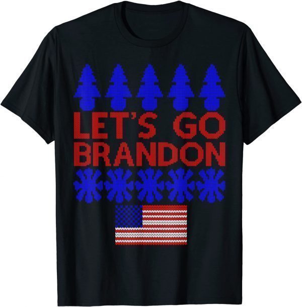 Ugly Christmas Let's Go Brandon Impeach US Flag 2021 Shirt