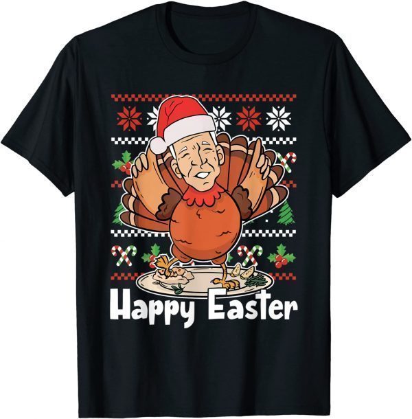 Ugly Christmas Santa Joe Biden Turkey Happy Easter 2021 Shirt
