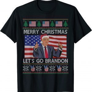 Ugly Christmas Sweater Brandon American Flag Let's Go Bradon Classic Shirt