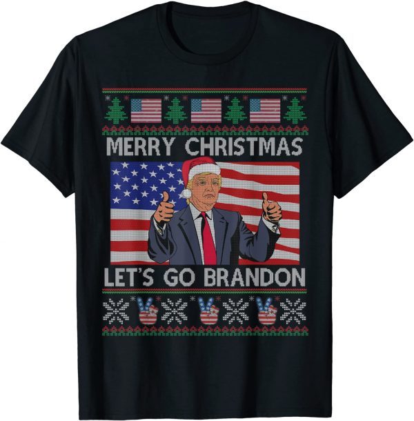 Ugly Christmas Sweater Brandon American Flag Let's Go Bradon Classic Shirt