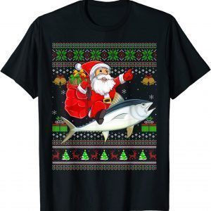 Ugly Xmas Santa Claus Riding Tuna Fish Christmas Classic Shirt
