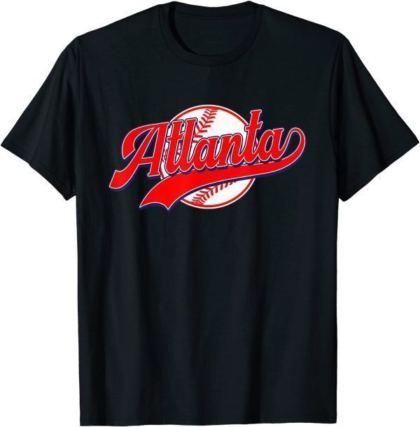 Vintage Atlanta City Baseball Distressed Baseball Lover Gift Shirt