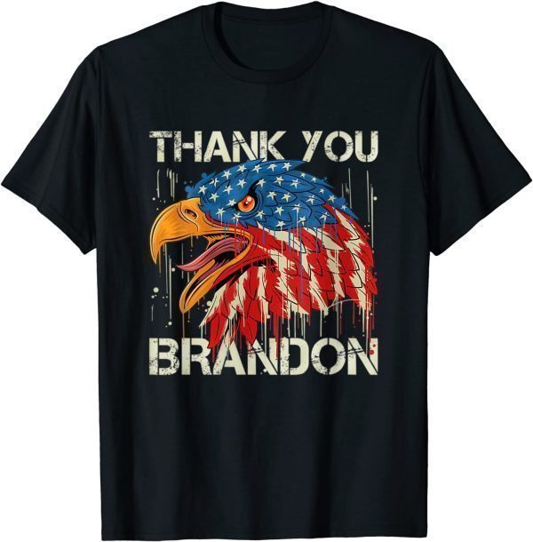 Vintage Eagle Flag Republican Thank You Brandon 2021 Shirt
