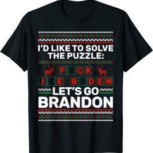 Vintage Let's Go Brandon US Solve The Puzzle Sarcastic 2021 Shirt
