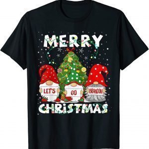 Vintage Merry Christmas Let's go Gnomies brandon Anti Biden T-Shirt