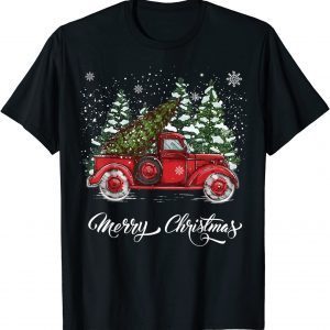 Vintage Style Farm Red Truck with Christmas Tree Gift Shirt