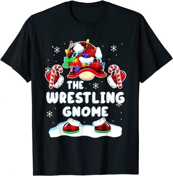 Wrestling Gnome Gnomies Red Plaid Matching Family Christmas Classic Shirt