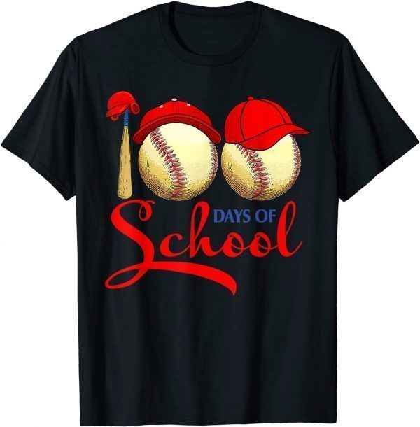 100 Days of School Baseball Teacher 100th Day Of School Classic Shirt