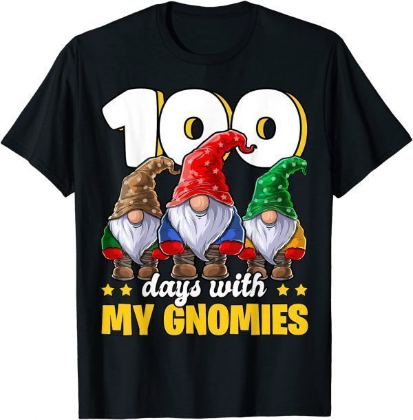 100 Days with My Gnomies Happy 100th Day of School Gnome T-Shirt