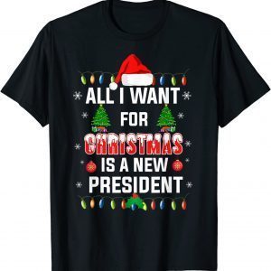 All I Want For Christmas Is A New President Santa Hat Pajama Classic Shirt