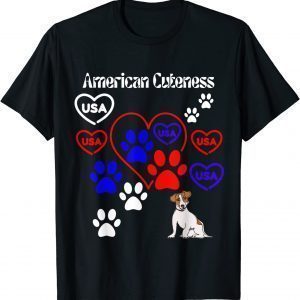 American Cuteness Flag Colors Dog Paw 2022 Shirt