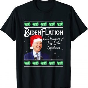 Anti Joe Biden Santa Hat BidenFlation Ugly Christmas T-Shirt