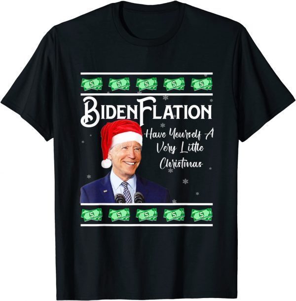 Anti Joe Biden Santa Hat BidenFlation Ugly Christmas T-Shirt