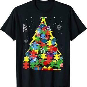 Autism Merry Christmas Autism Awareness Puzzel Xmas Pajama T-Shirt