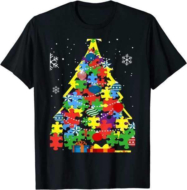 Autism Merry Christmas Autism Awareness Puzzel Xmas Pajama T-Shirt