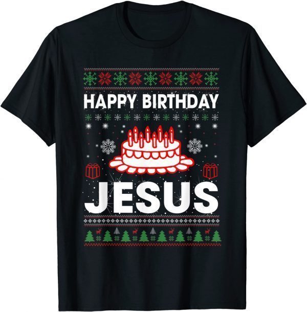 Birthday Cake Happy Birthday Jesus Christian 2022 Shirt