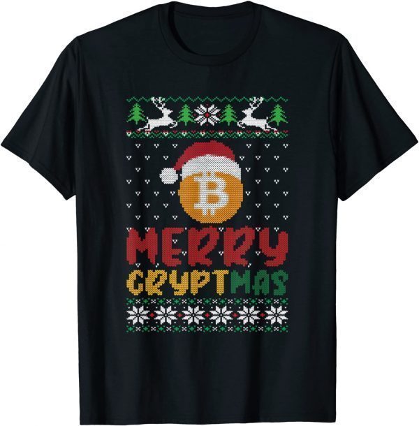 Bitcoin Blockchain Santa Hat Christmas Ugly Sweater 2022 T-Shirt