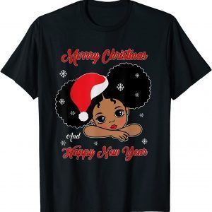 Black African American Santa Christmas Melanin Girl Toddler 2022 Shirt