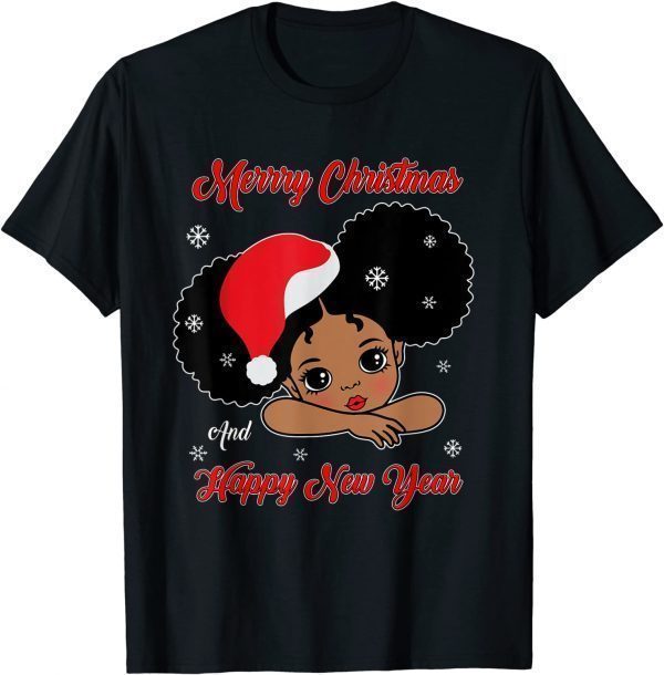 Black African American Santa Christmas Melanin Girl Toddler 2022 Shirt