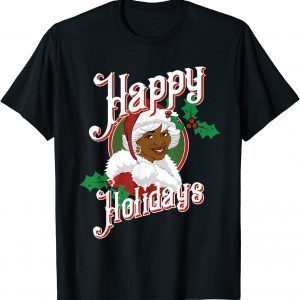 Black Happy Holidays African American Santa Mrs Claus 2022 Shirt