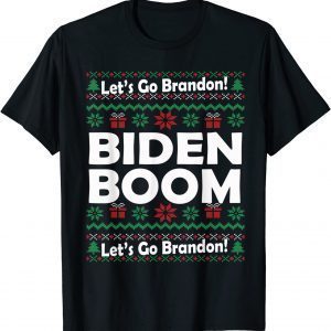 Boomin Biden Pro Joe Biden Xmas Ugly Sweater Pattern T-Shirt
