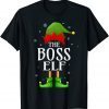Boss Elf Xmas Matching Family Group Christmas Grandpa Pajama Classic Shirt