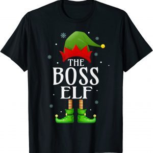 Boss Elf Xmas Matching Family Group Christmas Grandpa Pajama Classic Shirt