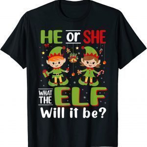 Boy Girl Elf Baby Shower Funny Christmas Gender Reveal Party Classic Shirt