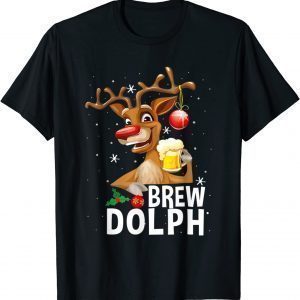 Brew Dolph Reindeer Drinking Beer Matching Christmas Classic T-Shirt