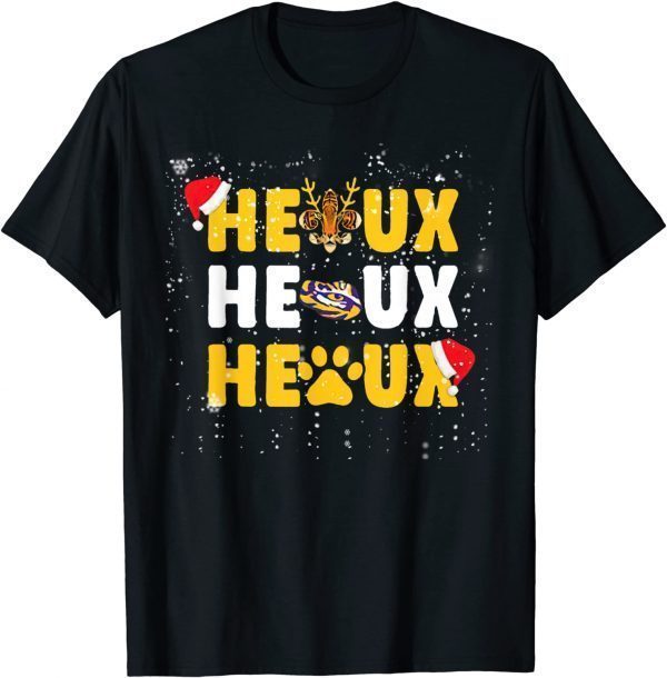 Cajun Santa Tigers Heaux Heaux Heaux Christmas X-mas 2022 Shirt