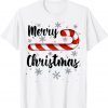 Candy Cane Merry Christmas Red and White Candy Snowflakes 2022 Shirt