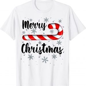 Candy Cane Merry Christmas Red and White Candy Snowflakes 2022 Shirt