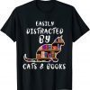 Cat & Book Lover Easily Distracted by Cats and Books 2022 Shirt