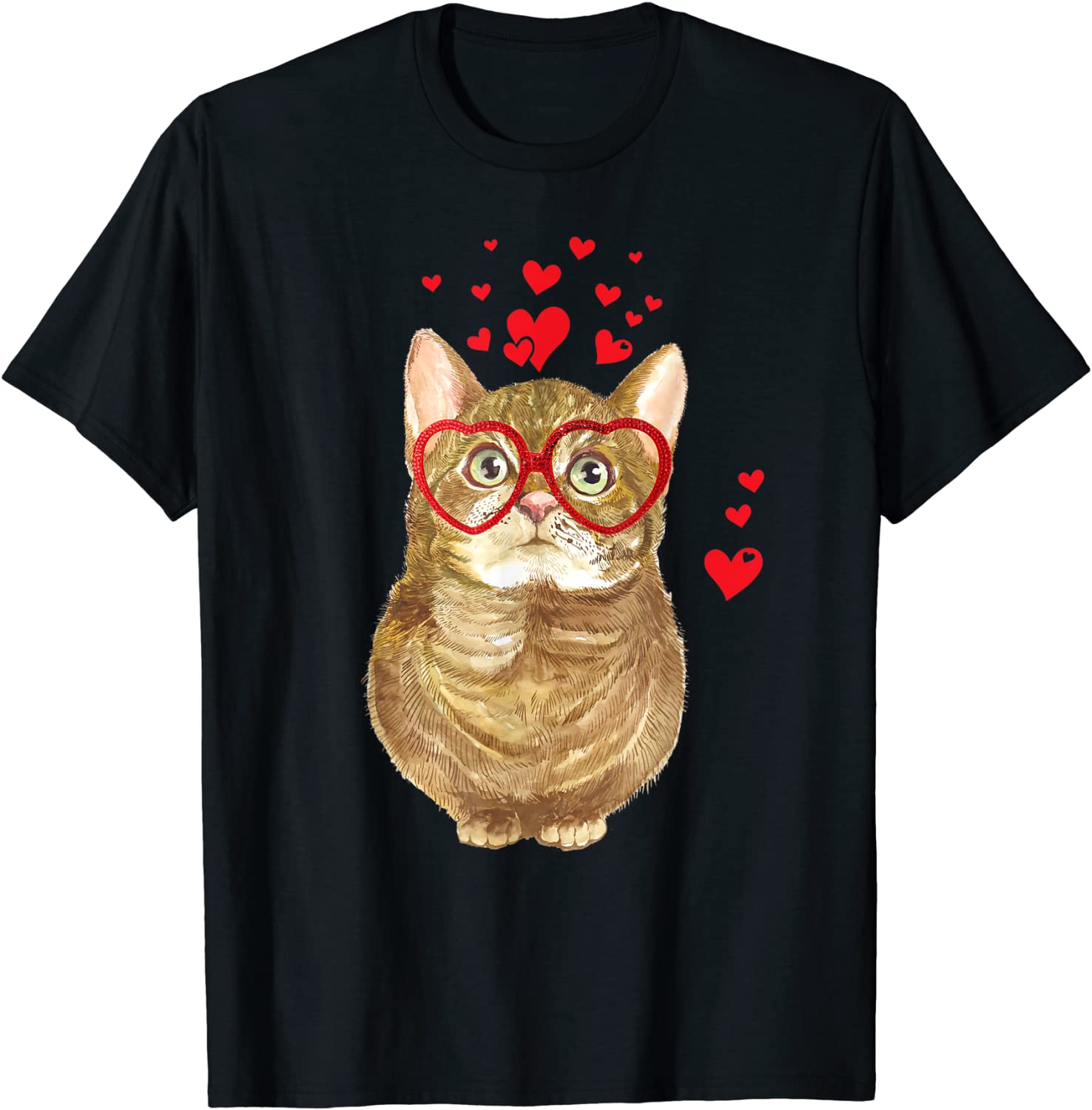 Cat Sunglasses Heart Cute Kitten Valentine 2022 Shirt