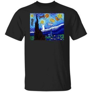 Cat Tshirt, Starry Night Cat, Van Gogh Cat Gift Shirt