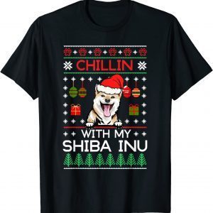 Chillin With My Shiba Inu Santa Ugly Christmas 2022 Shirt