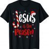 Christian Jesus Is The Reason Candy Cane Religious Christmas T-Shirt