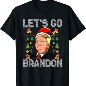 Christmas 2022 Let's Go Branson Brandon Santa Trump Tee Shirt
