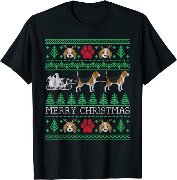 Christmas Beagle Dog Lovers Beagle Ugly 2022 T-Shirt