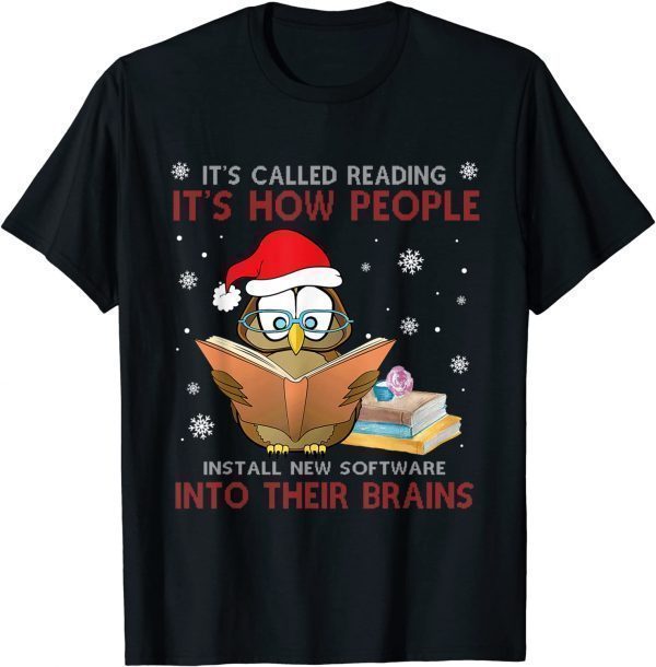Christmas Bird with Santa Hat It's Called Reading Classic Shirt
