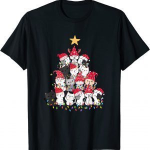 Christmas Cat Christmas Tree Cool Cat Lover Cute 2022 T-Shirt