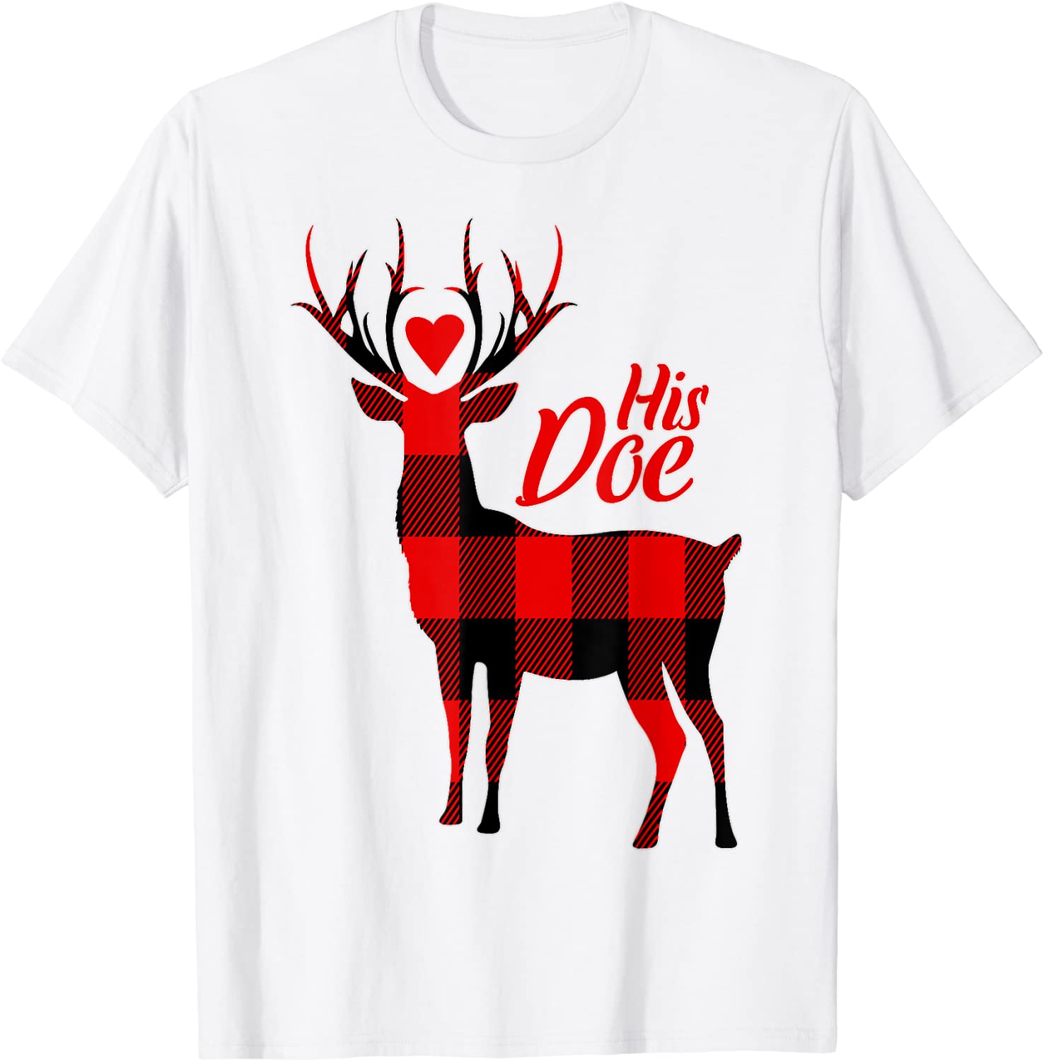 Christmas Couple Matching Pajama Set Her Buck His Doe Tee Shirt