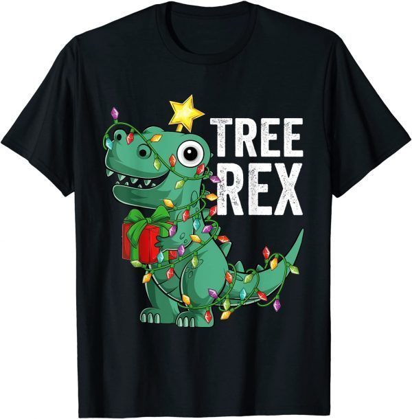 Christmas Dinosaur Tree Rex Pajamas Toddler Xmas 2022 Shirt