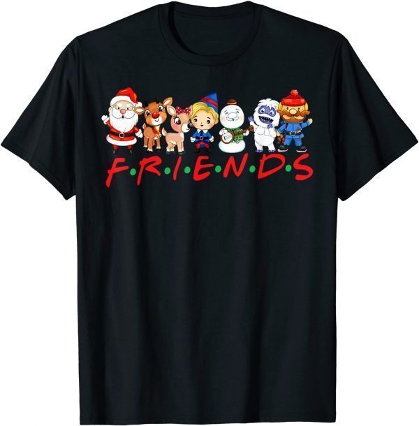 Christmas Friends Santa Rudolph Snowman Family Xmas Unisex Shirt