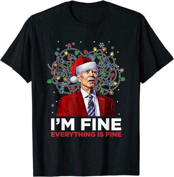 Christmas Lights I'm Fine Everything Is Fine Anti Biden Classic Shirt